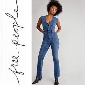 Free People CRVY Hyde Park Jumpsuit Size 0 NWOT